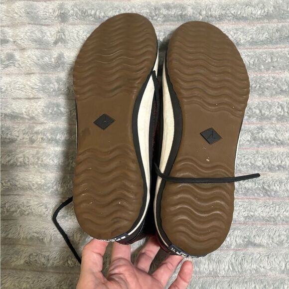 SPERRY Top-Sider Canvas Black Red Ankle Boot Bootie Size 8.5 - Picture 6 of 6